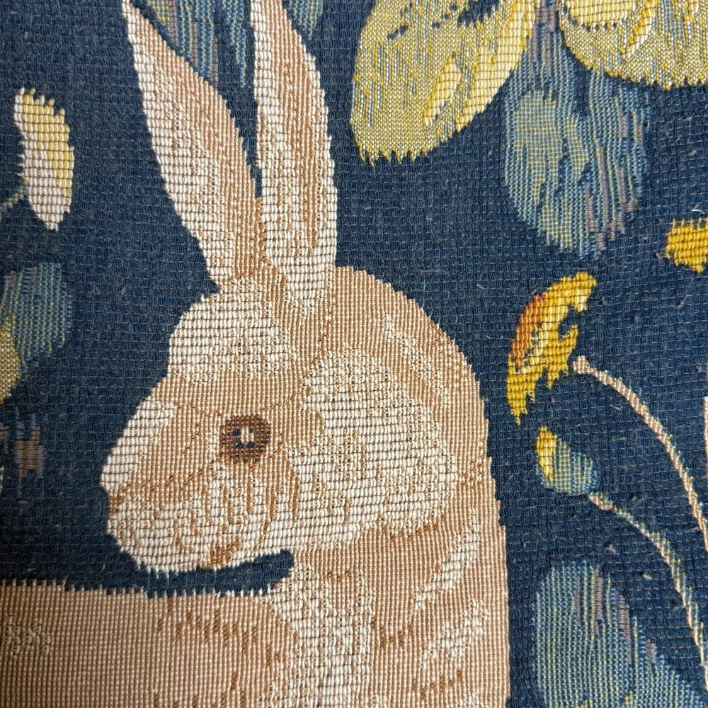 St. Simons Island Tapestry Pillow Case with Bunny Rabbit Design Made in France